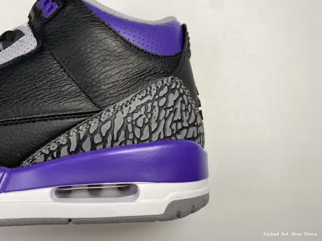 Kicked Out Shoe Store Jordan Black 3 Purple Retro Air 050 Court CT8532 0521
